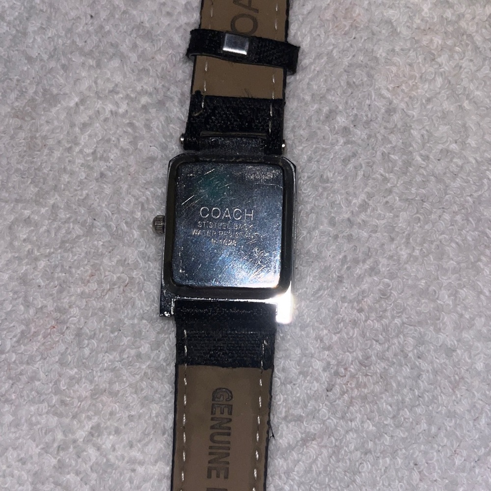 Coach Black And Silver Rectangular Watch - image 3